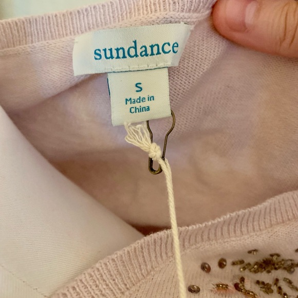 Sundance NWT pink and beaded cotton/cashmere cardigan size small - Picture 4 of 9